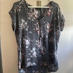 My Michelle Black and White Floral Blouse
